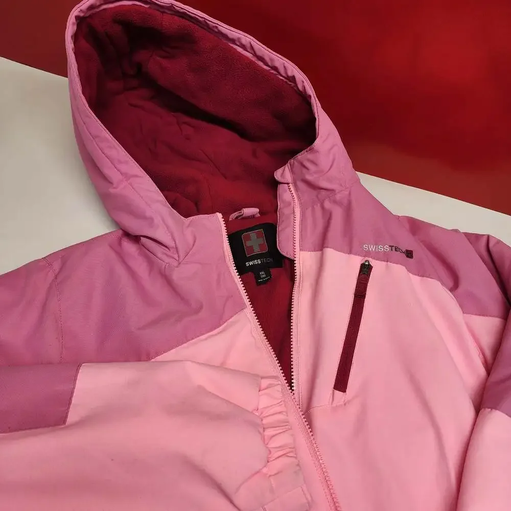 Swiss Tech Girls Pink Winter Jacket with Hood